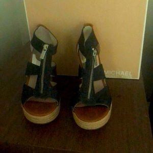 Beautiful denim Michael Kors wedge sandal